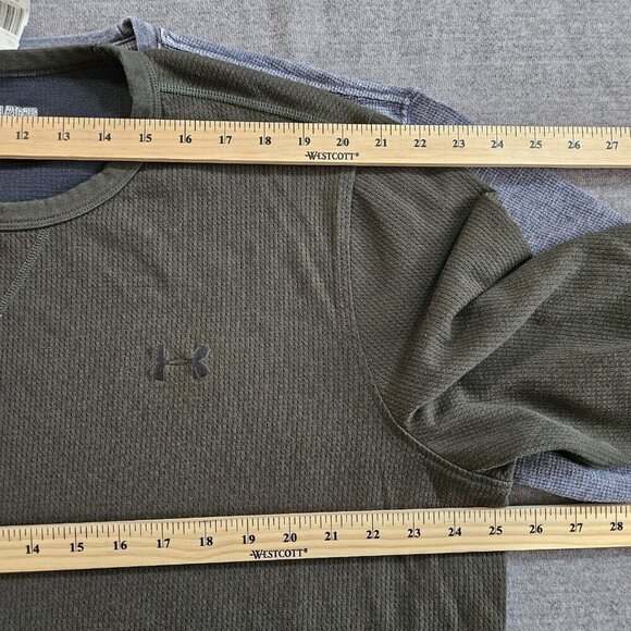 Sweatshirt Men 2XL Lot of 2 Gray Olive LS Under Armour Cold Gear Coconut Creek - Picture 3 of 15